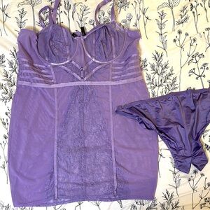 Torrid 4x Purple Bodicon Lingerie Dress w/Underwear